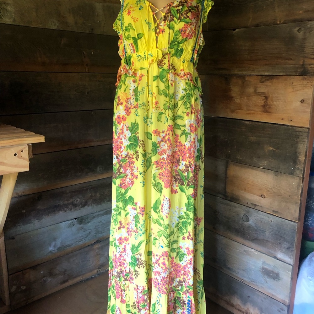 Floral Yellow Maxi Dress